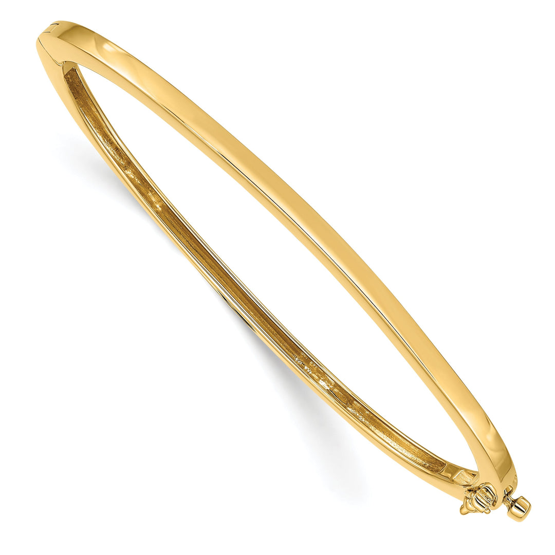 14k Yellow Gold Solid Hinged Bangle Bracelet