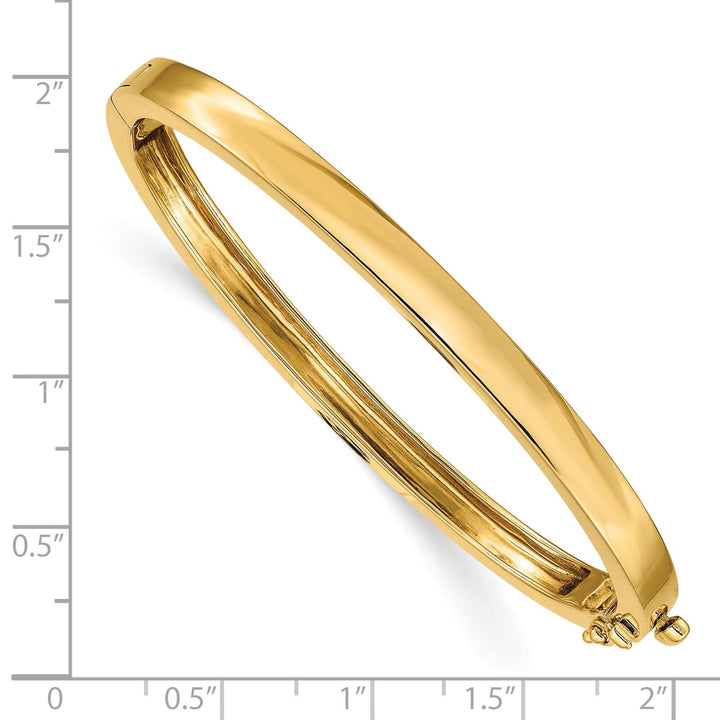 14k Yellow Gold Solid Hinged Bangle Bracelet