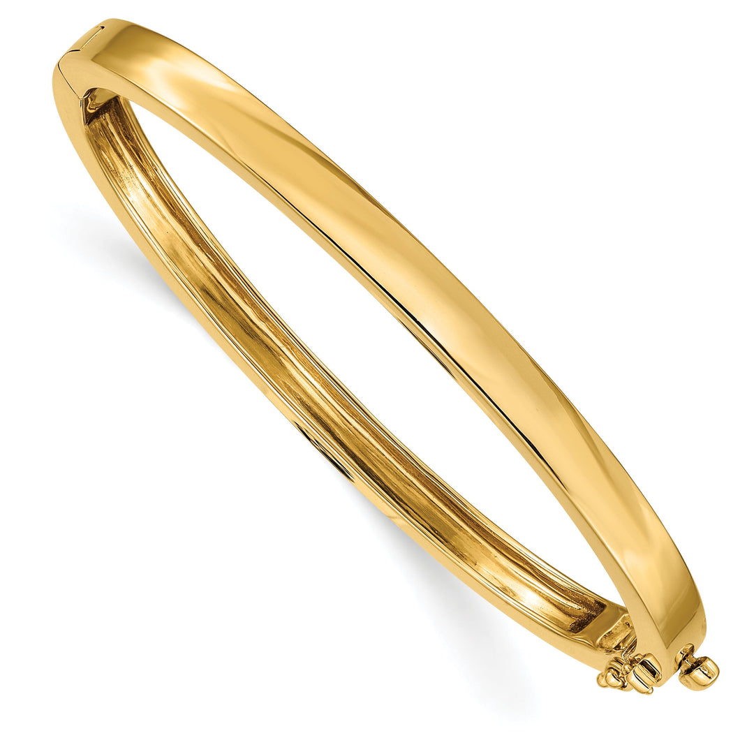 14k Yellow Gold Solid Hinged Bangle Bracelet