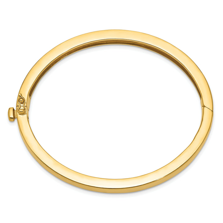 14k Yellow Gold Solid Hinged Bangle Bracelet