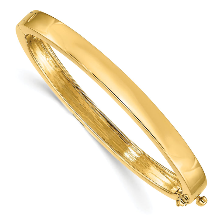 14k Yellow Gold Solid Hinged Bangle Bracelet