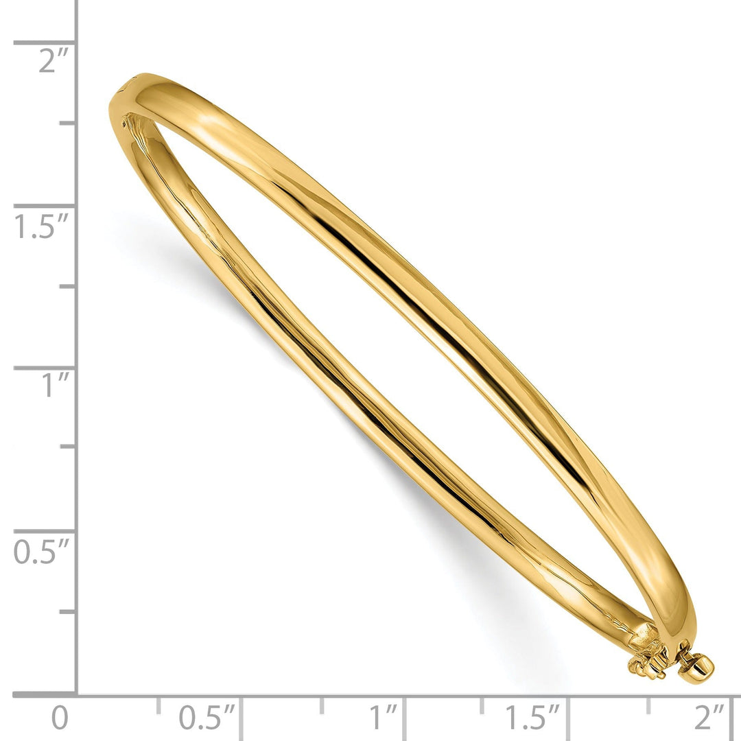 14k Yellow Gold Solid Hinged Bangle Bracelet