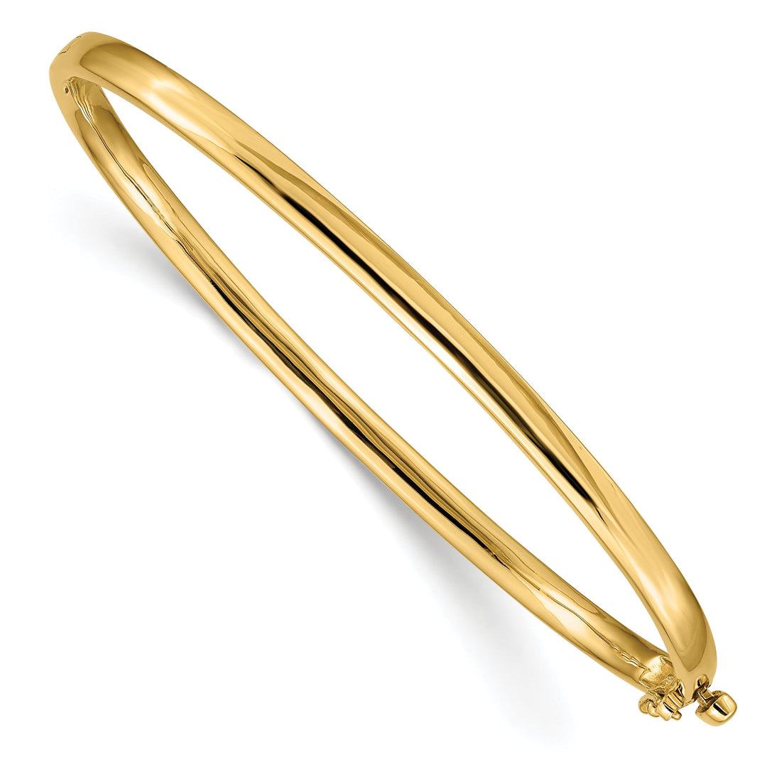 14k Yellow Gold Solid Hinged Bangle Bracelet