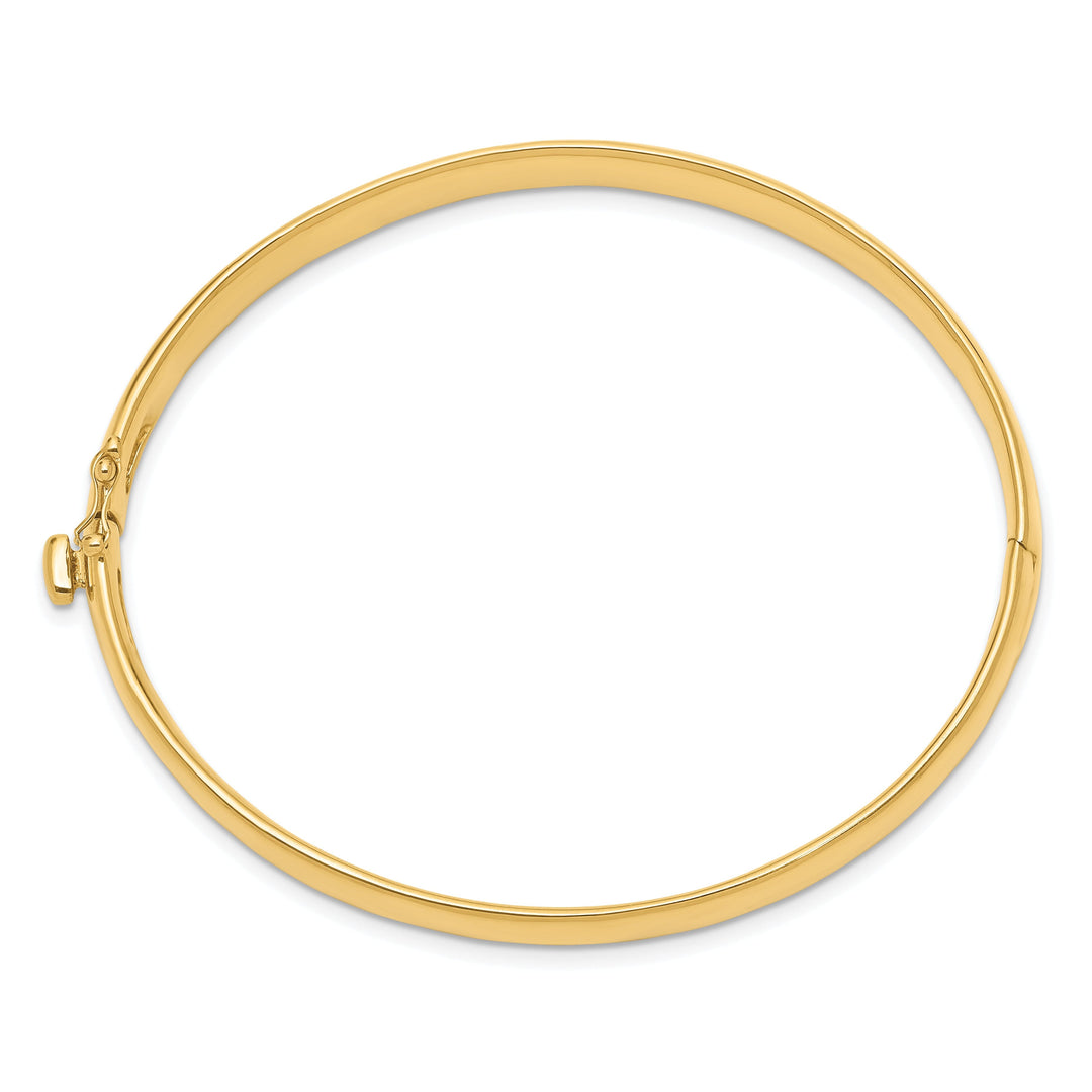 14k Yellow Gold Solid Hinged Bangle Bracelet