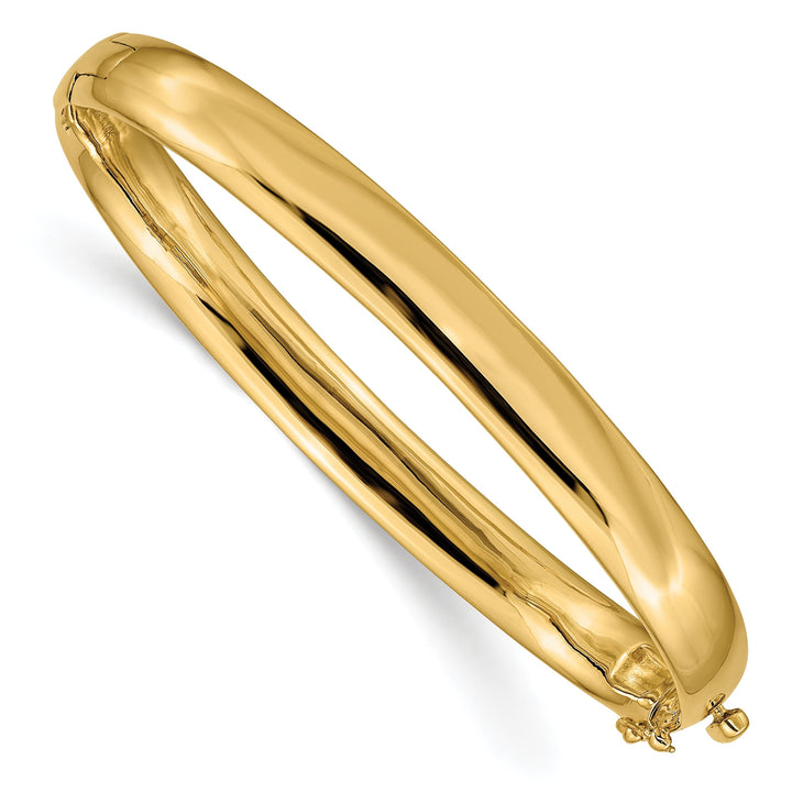 14k Yellow Gold Solid Hinged Bangle Bracelet