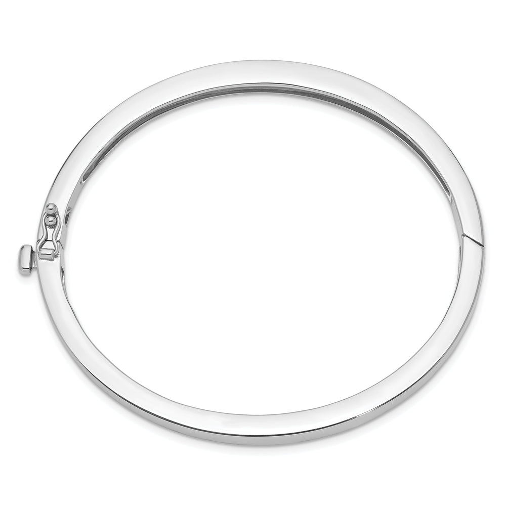 14k White Gold 5.3MM Casted Hinged Bangle Bracelet
