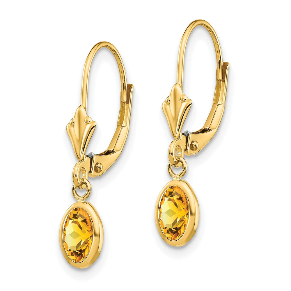 14k Yellow Gold Citrine Birthstone Earrings