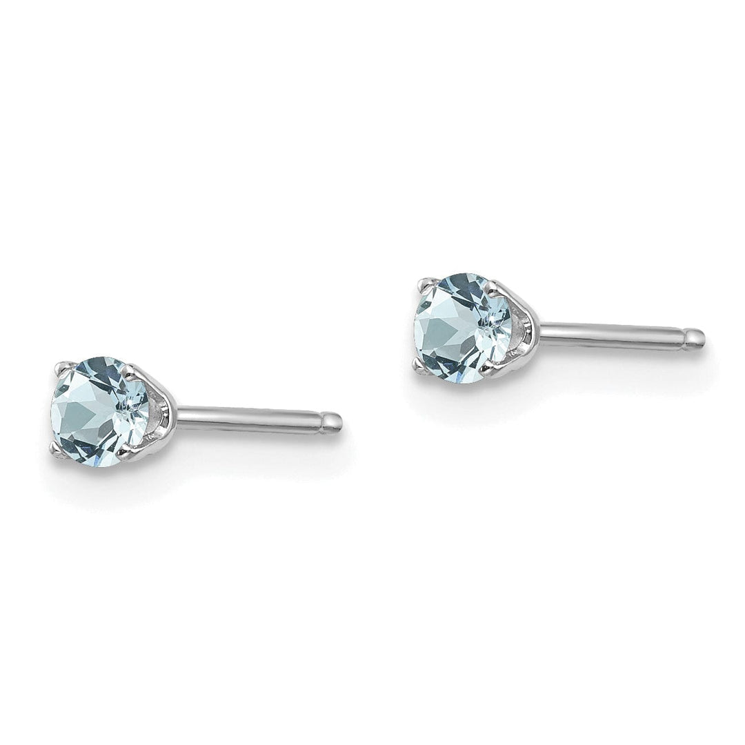 14k White Gold Aquamarine Birthstone Earrings