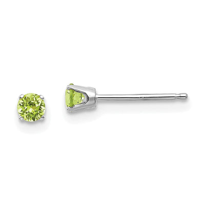 14k White Gold Round Peridot Birthstone Earrings at $ 55.9 only from Jewelryshopping.com