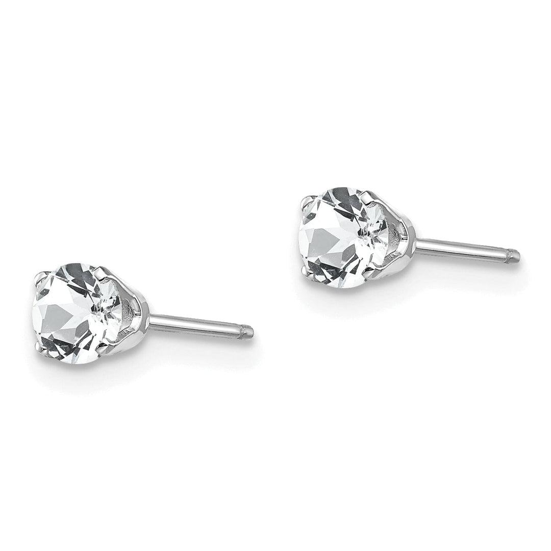 14k White Gold White Topaz Birthstone Earrings