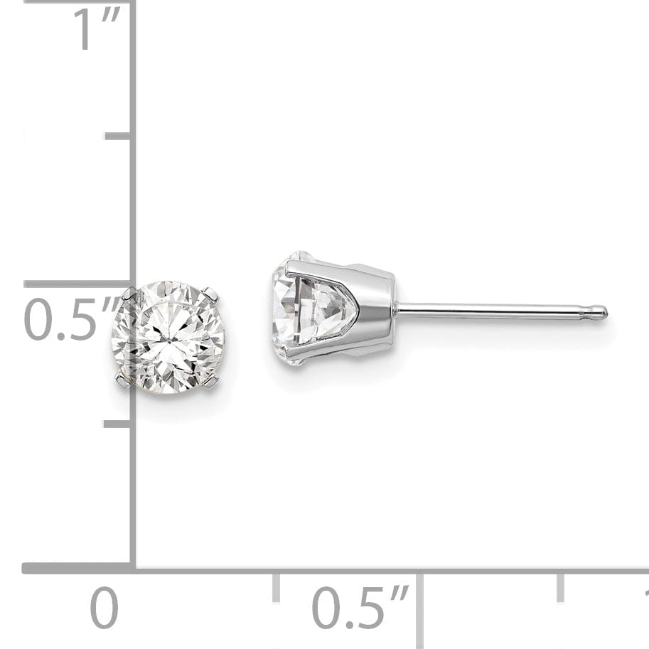 14k White Gold White Topaz Birthstone Earrings