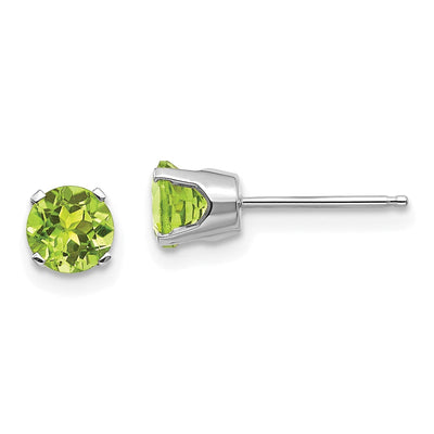 14k White Gold Round Peridot Birthstone Earrings at $ 96.46 only from Jewelryshopping.com