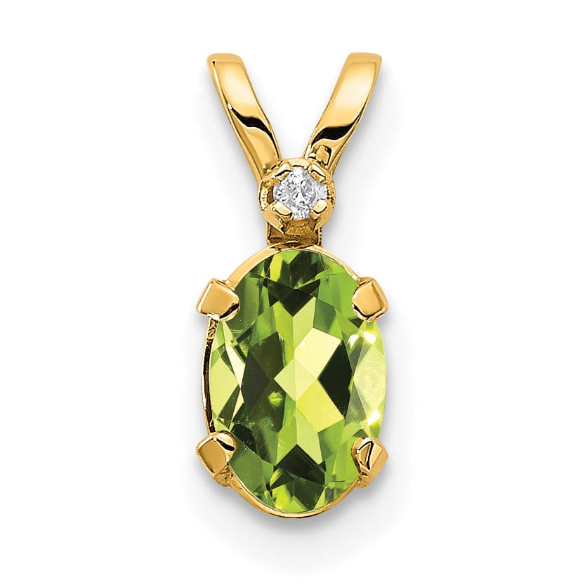 14k Yellow Gold Peridot Birthstone Pendant