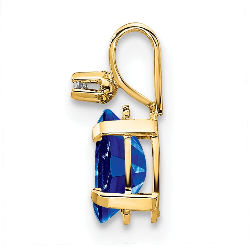 14k Yellow Gold Sapphire Birthstone Pendant