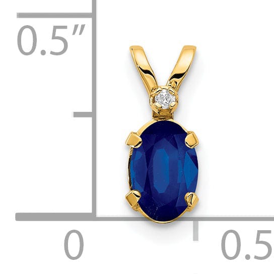 14k Yellow Gold Sapphire Birthstone Pendant