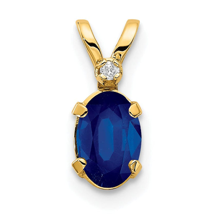 14k Yellow Gold Sapphire Birthstone Pendant