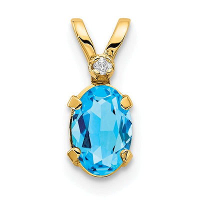 14k Yellow Gold Blue Topaz Birthstone Pendant at $ 61.08 only from Jewelryshopping.com