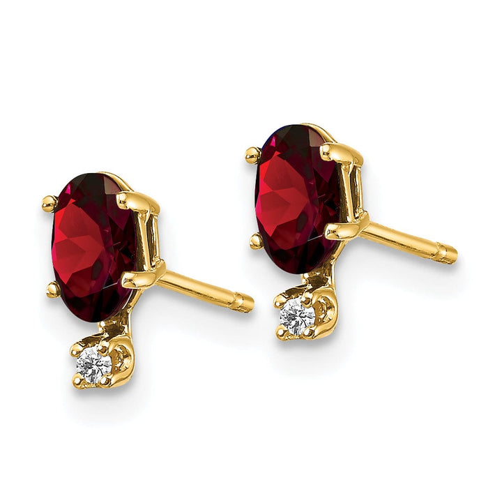 14k Yellow Gold Genuine Garnet Birthstone Earrings