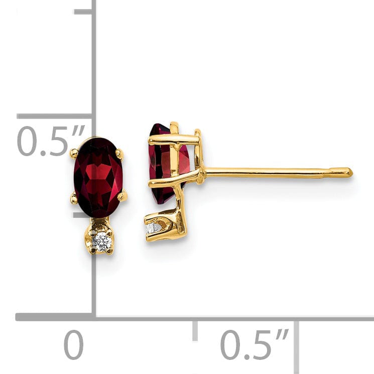 14k Yellow Gold Genuine Garnet Birthstone Earrings