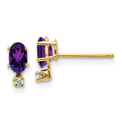 14k Yellow Gold Amethyst Birthstone Post Earrings at $ 115.65 only from Jewelryshopping.com