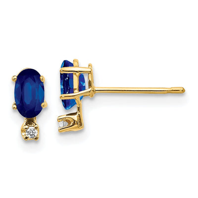 14k Yellow Gold Sapphire Birthstone Post Earrings at $ 144.98 only from Jewelryshopping.com