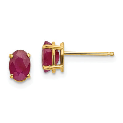 14k Yellow Gold Oval Ruby Birthstone Earrings at $ 244.77 only from Jewelryshopping.com