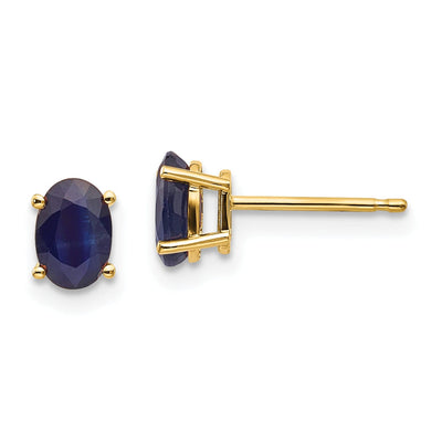 14k Yellow Gold Oval Sapphire Birthstone Earrings at $ 255.43 only from Jewelryshopping.com