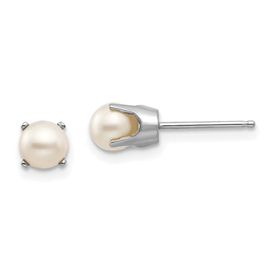 14k White Gold Round Pearl Birthstone Earrings at $ 87.77 only from Jewelryshopping.com