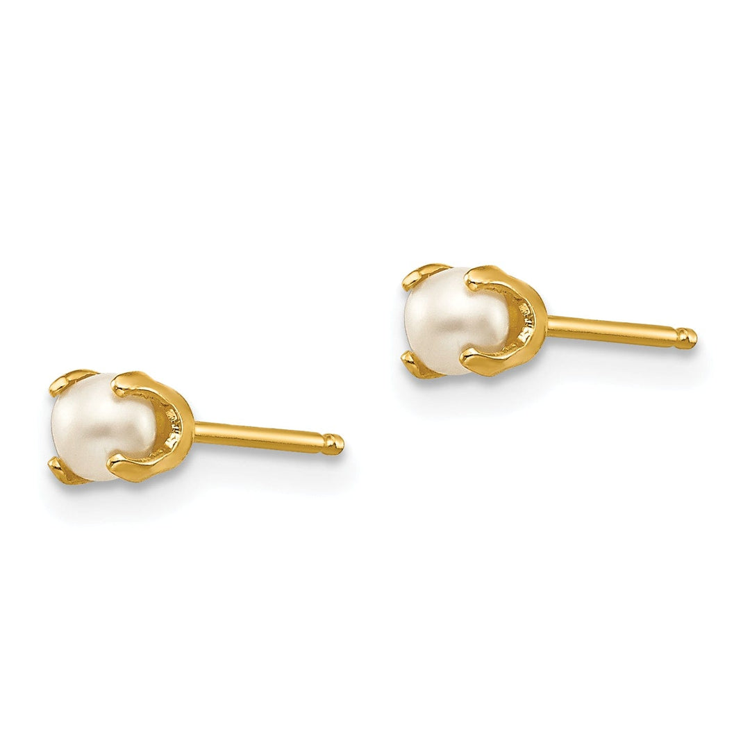 14k Yellow Gold Cultured Pearl Birthstone Earrings