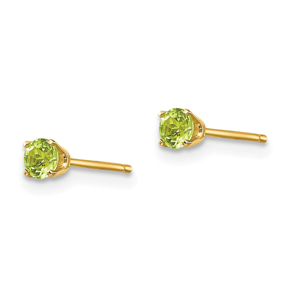 14k Yellow Gold Peridot Birthstone Earrings