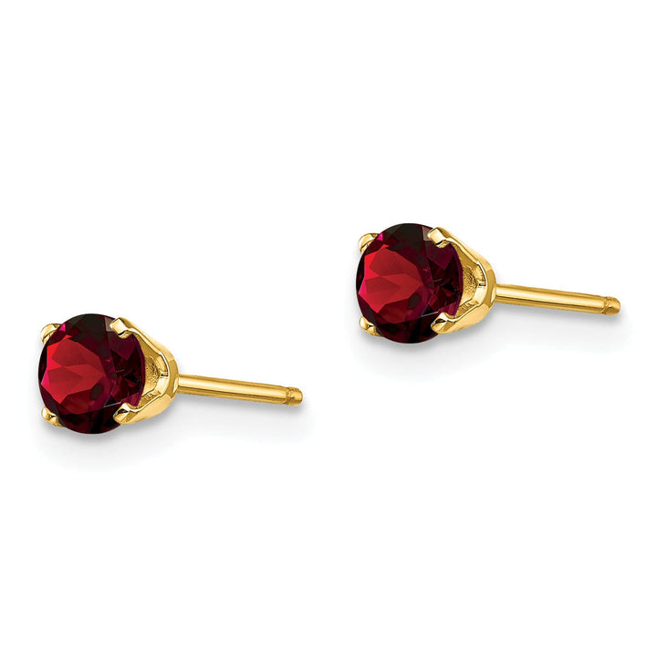 14k Yellow Gold Garnet Birthstone Earrings