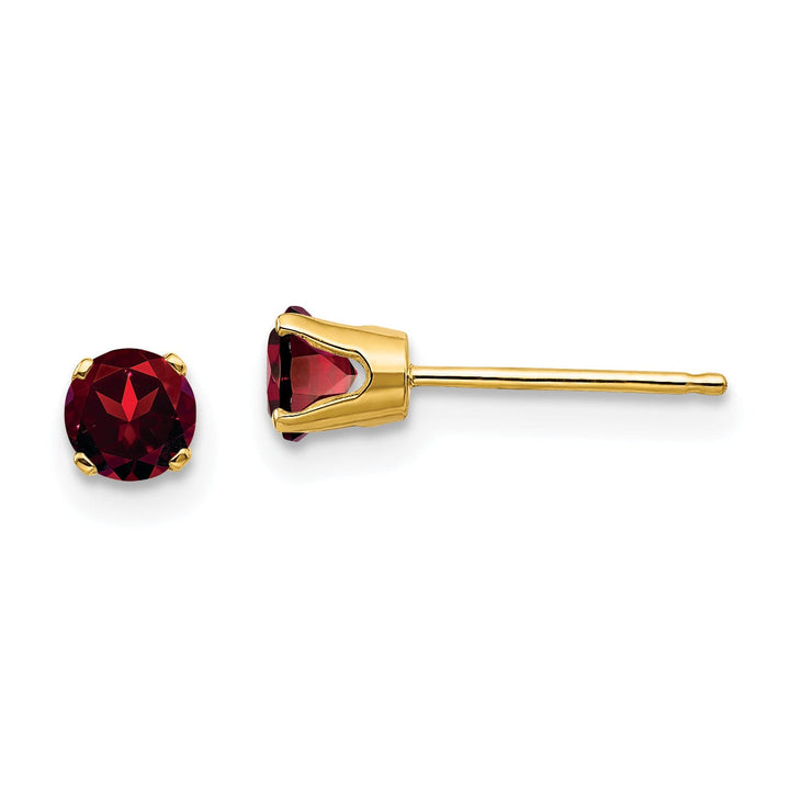 14k Yellow Gold Garnet Birthstone Earrings