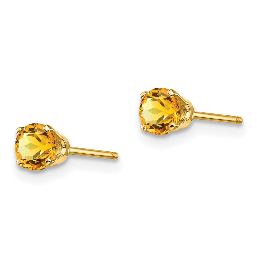 14k Yellow Gold Citrine Birthstone Earrings