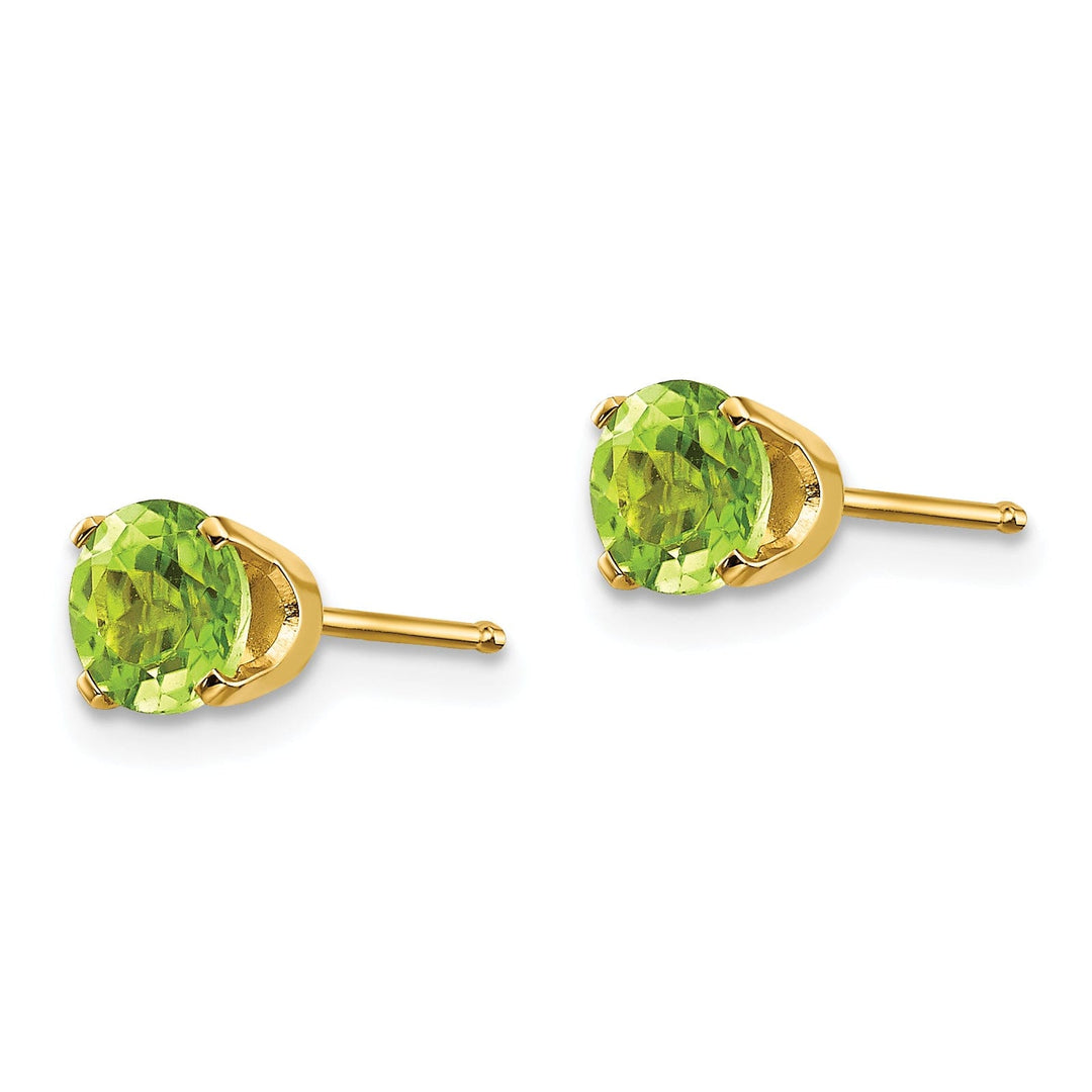 14k Yellow Gold Peridot Birthstone Earrings