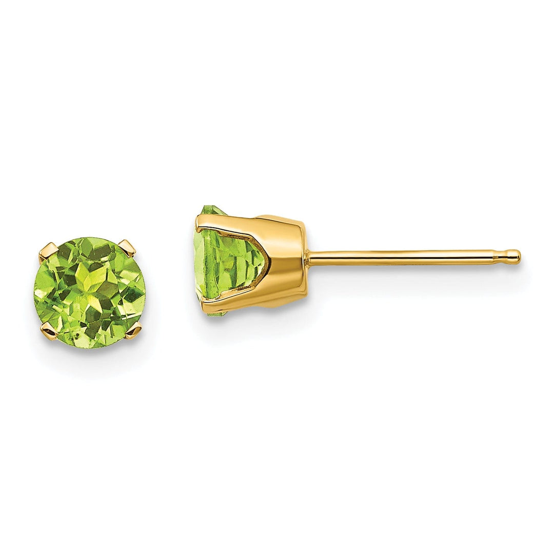 14k Yellow Gold Peridot Birthstone Earrings