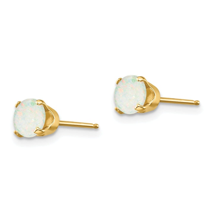 14k Yellow Gold Opal Birthstone Earrings