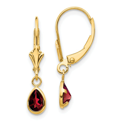 14k Yellow Gold Genuine Garnet Birthstone Earrings at $ 122.33 only from Jewelryshopping.com