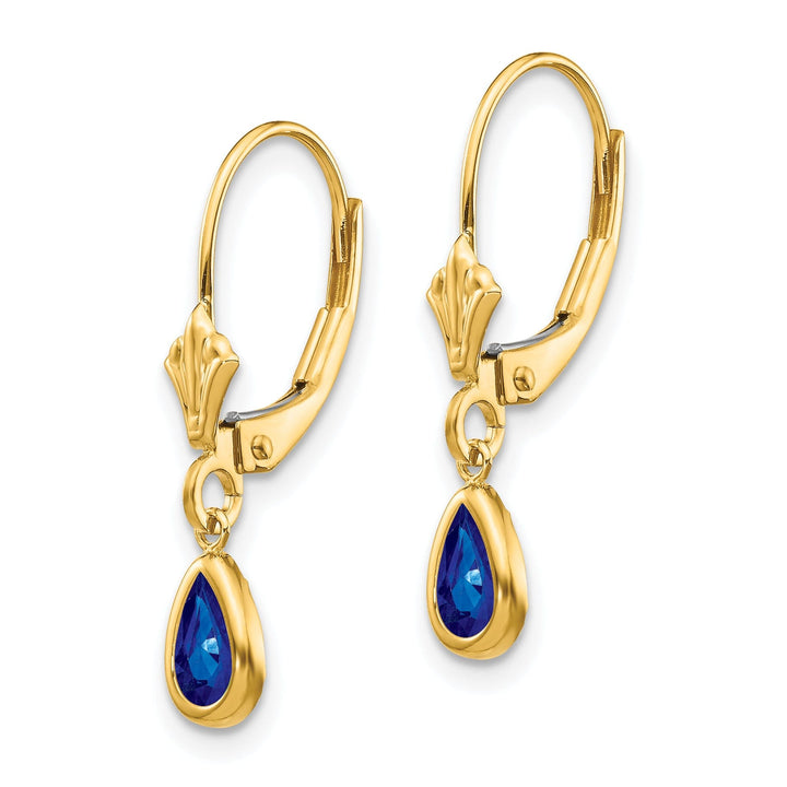 14k Yellow Gold Sapphire Birthstone Earrings