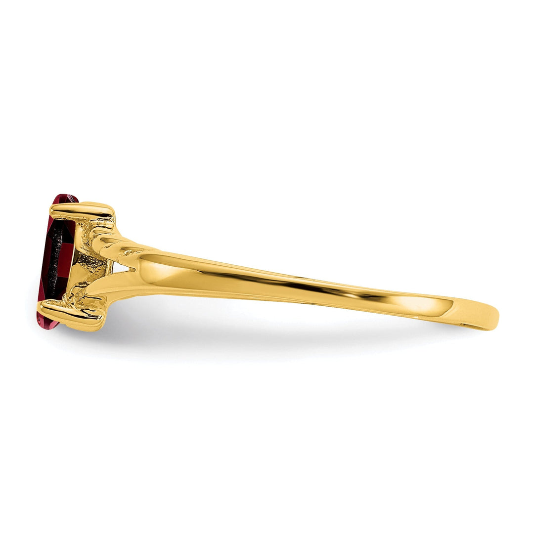 14k Yellow Gold Polished Garnet Birthstone Ring