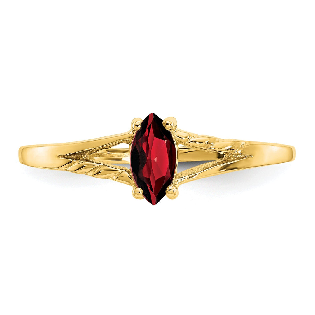 14k Yellow Gold Polished Garnet Birthstone Ring