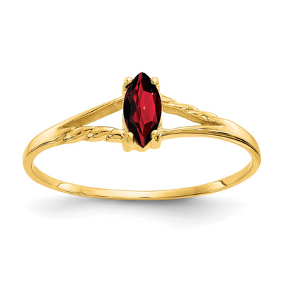 14k Yellow Gold Polished Garnet Birthstone Ring at $ 127.81 only from Jewelryshopping.com