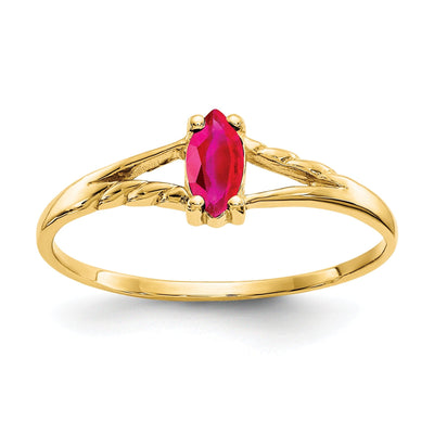 14k Yellow Gold Polished Ruby Birthstone Ring at $ 203.82 only from Jewelryshopping.com