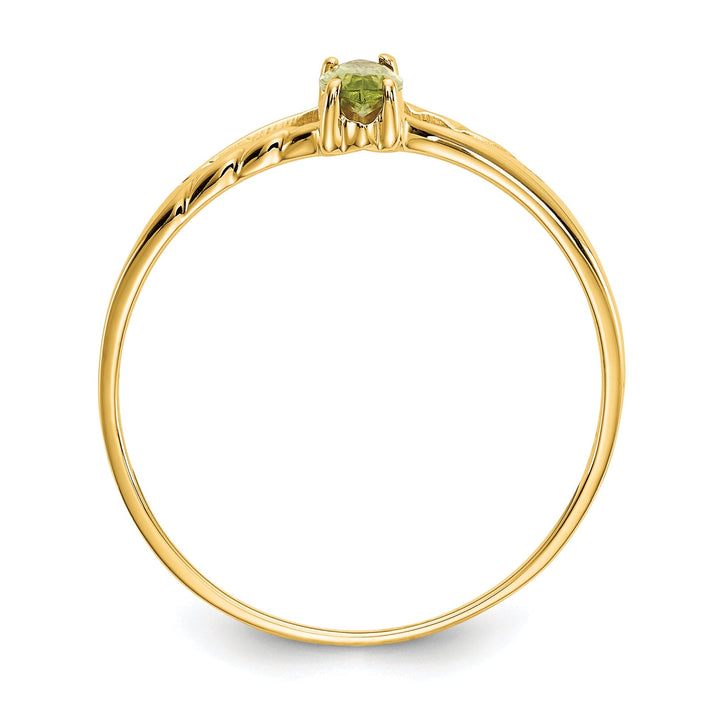 14k Yellow Gold Polished Peridot Birthstone Ring