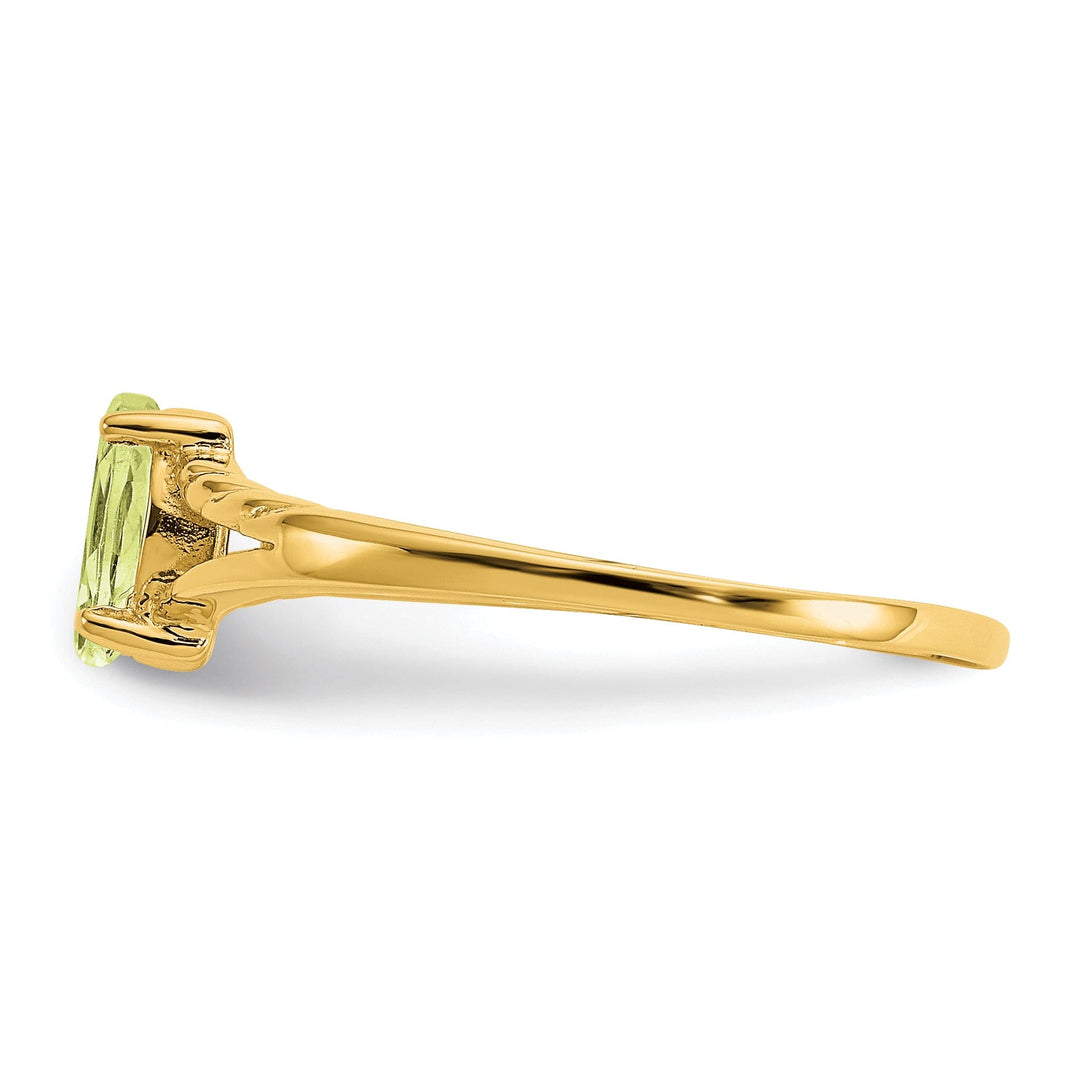 14k Yellow Gold Polished Peridot Birthstone Ring