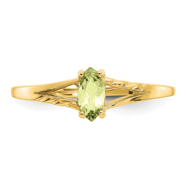 14k Yellow Gold Polished Peridot Birthstone Ring