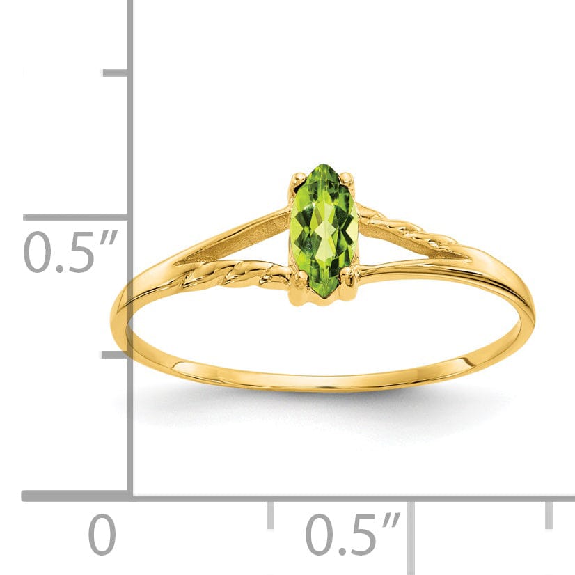 14k Yellow Gold Polished Peridot Birthstone Ring