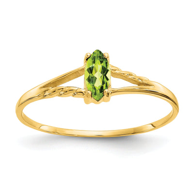 14k Yellow Gold Polished Peridot Birthstone Ring at $ 130.18 only from Jewelryshopping.com