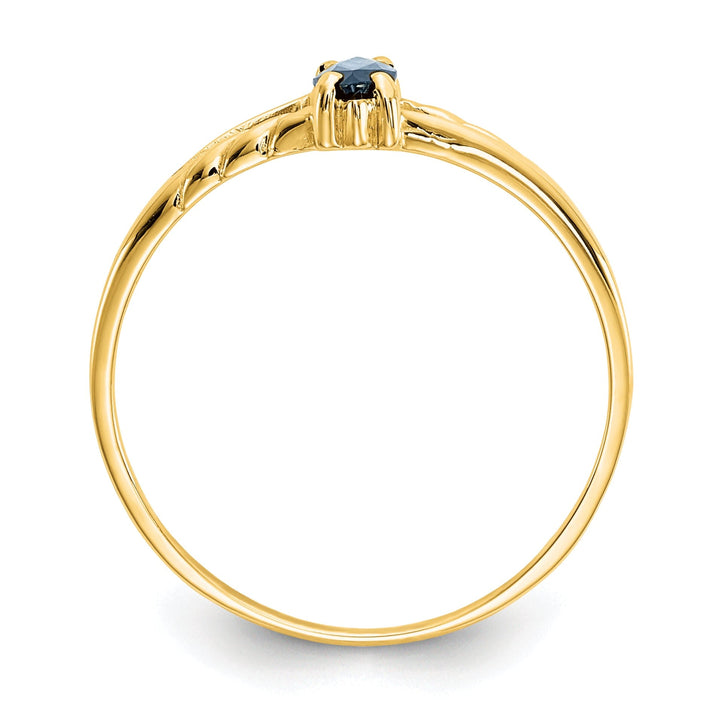 14k Yellow Gold Polished Sapphire Birthstone Ring