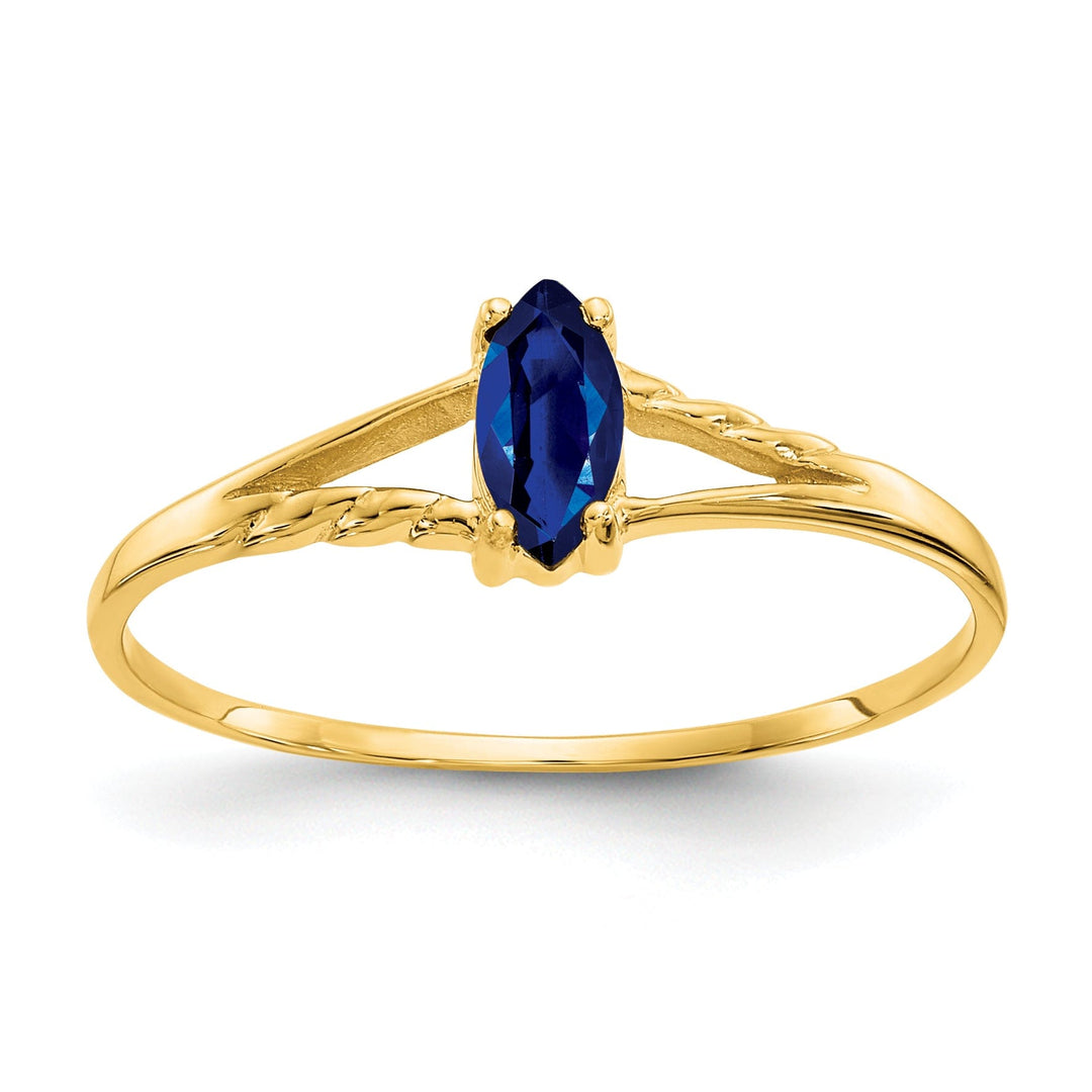 14k Yellow Gold Polished Sapphire Birthstone Ring