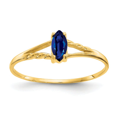 14k Yellow Gold Polished Sapphire Birthstone Ring at $ 177.14 only from Jewelryshopping.com